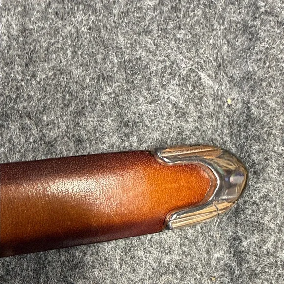 Brighton ONYX Tan Leather Belt with Distinctive Silver Buckle - Picture 10 of 14